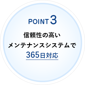 Point3. 信頼性の高いメンテナンスシステムで365日対応