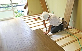 CF・フロアタイル貼り